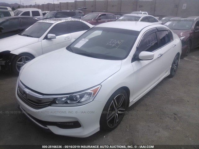 1HGCR2F14HA131633 - 2017 HONDA ACCORD WHITE photo 2