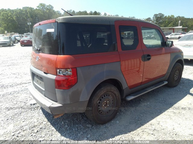 5J6YH18534L015298 - 2004 HONDA ELEMENT EX ORANGE photo 4