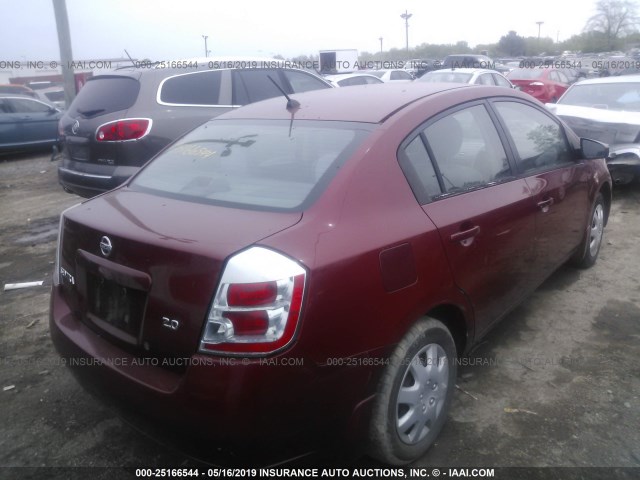 3N1AB61E37L621664 - 2007 NISSAN SENTRA 2.0/2.0S/2.0SL MAROON photo 4