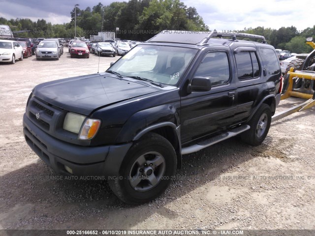 5N1ED28Y5YC607825 - 2000 NISSAN XTERRA BLACK photo 2