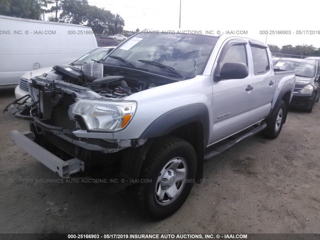 5TFJX4GN3CX009201 - 2012 TOYOTA TACOMA DOUBLE CAB 银色 照片 2