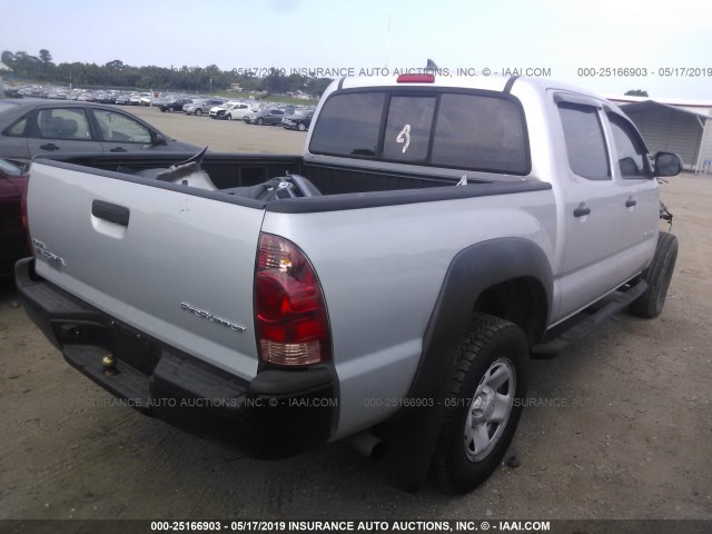 5TFJX4GN3CX009201 - 2012 TOYOTA TACOMA DOUBLE CAB 银色 照片 4