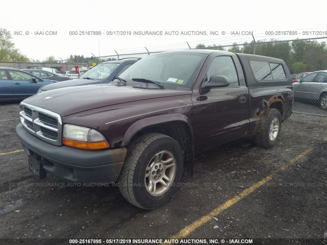 1D7FL16K64S701562 - 2004 DODGE DAKOTA SXT RED photo 2