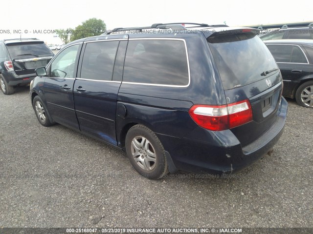 5FNRL38695B058786 - 2005 HONDA ODYSSEY EXL BLUE photo 3