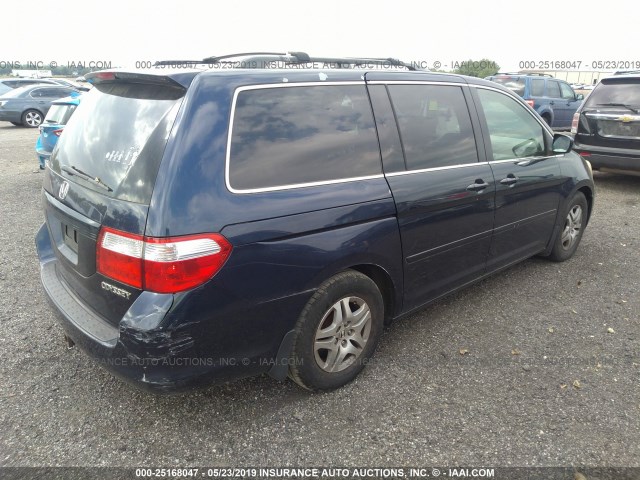 5FNRL38695B058786 - 2005 HONDA ODYSSEY EXL BLUE photo 4