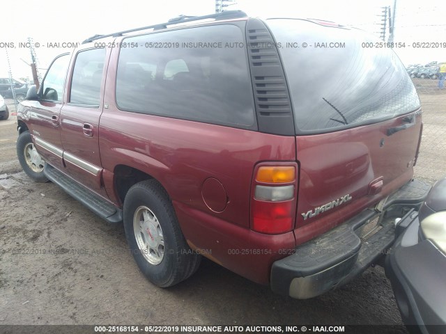 1GKFK16Z52J261027 - 2002 GMC YUKON XL K1500 BURGUNDY photo 3