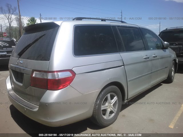 5FNRL388X7B023369 - 2007 HONDA ODYSSEY TOURING SILVER photo 4