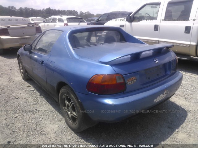 JHMEH6266PS001900 - 1993 HONDA CIVIC DEL SOL SI BLUE photo 3