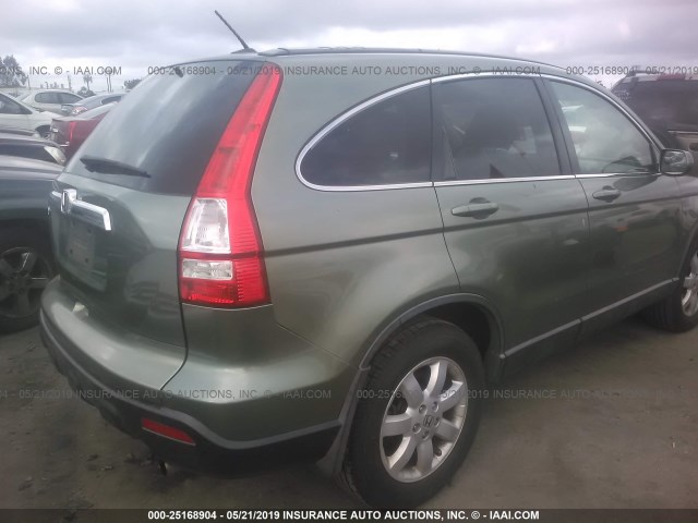 JHLRE38707C016724 - 2007 HONDA CR-V EXL GREEN photo 4