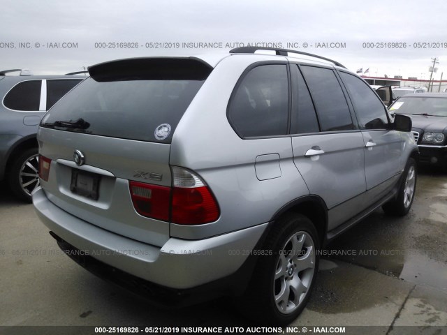 5UXFB33522LH33067 - 2002 BMW X5 4.4I SILVER photo 4