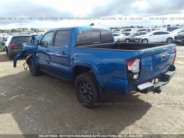 3TMAZ5CNXJM059781 - 2018 TOYOTA TACOMA DBL CAB/SR5/TRD SPORT/OR BLUE photo 3