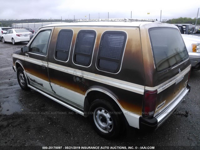 2B7FK13C2FR237863 - 1985 DODGE MINI RAM BROWN photo 3