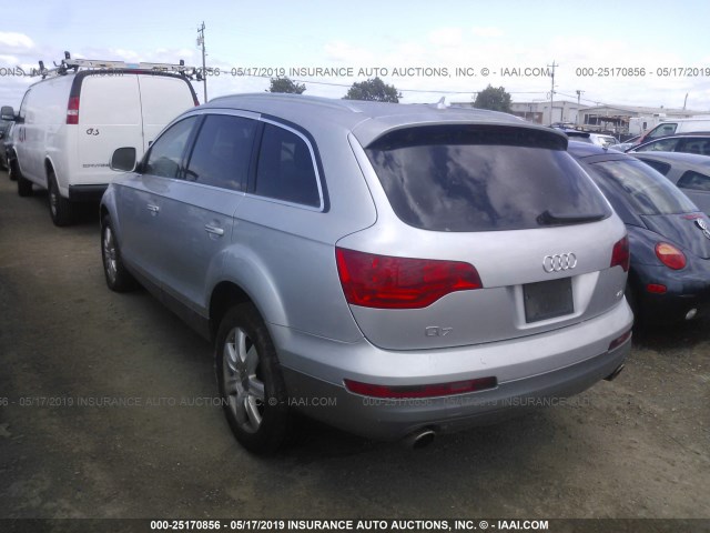 WA1AV74L07D032138 - 2007 AUDI Q7 4.2 QUATTRO SILVER photo 3