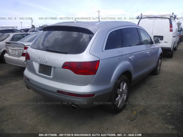 WA1AV74L07D032138 - 2007 AUDI Q7 4.2 QUATTRO SILVER photo 4