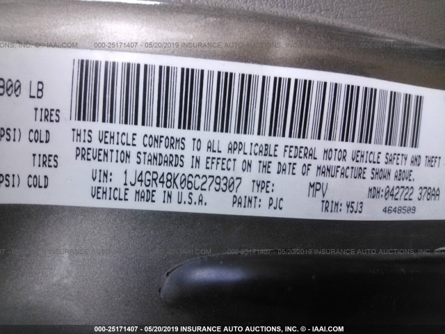 1J4GR48K06C279307 - 2006 JEEP GRAND CHEROKEE LAREDO/COLUMBIA/FREEDOM 金色 照片 9