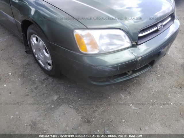 4S3BH635227305103 - 2002 SUBARU LEGACY L GREEN photo 6