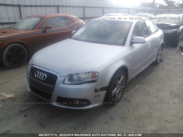 WAUAF78E68A034751 - 2008 AUDI A4 2.0T SILVER photo 2