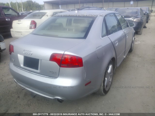 WAUAF78E68A034751 - 2008 AUDI A4 2.0T SILVER photo 4