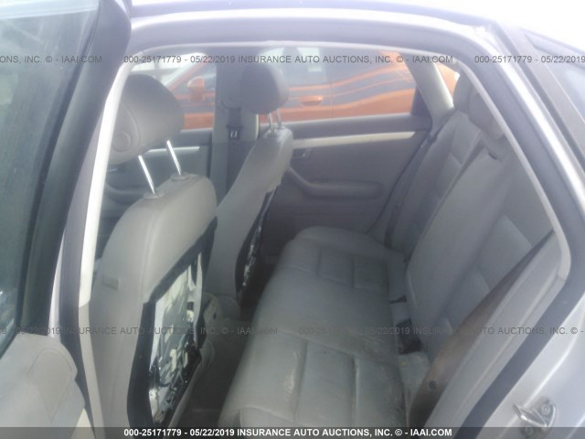 WAUAF78E68A034751 - 2008 AUDI A4 2.0T SILVER photo 8