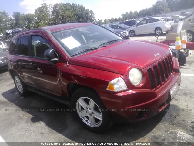 1J8FF47W77D141489 - 2007 JEEP COMPASS RED photo 1