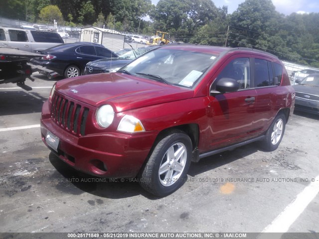 1J8FF47W77D141489 - 2007 JEEP COMPASS RED photo 2
