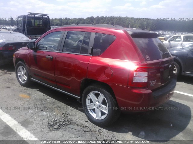 1J8FF47W77D141489 - 2007 JEEP COMPASS RED photo 3
