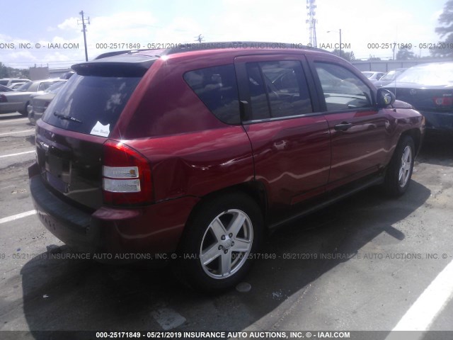 1J8FF47W77D141489 - 2007 JEEP COMPASS RED photo 4