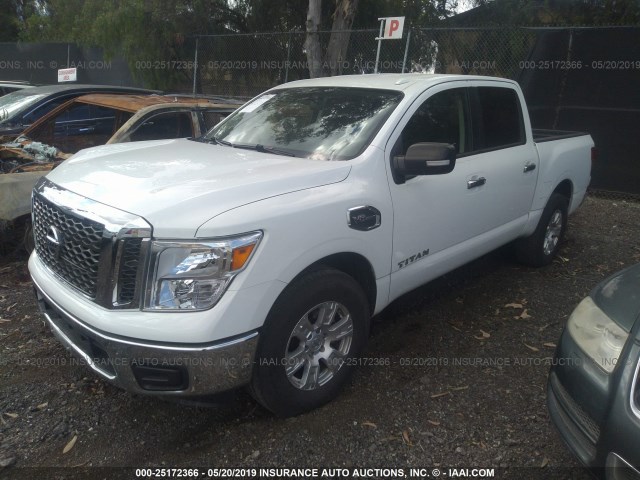 1N6AA1EK2HN549308 - 2017 NISSAN TITAN S WHITE photo 2