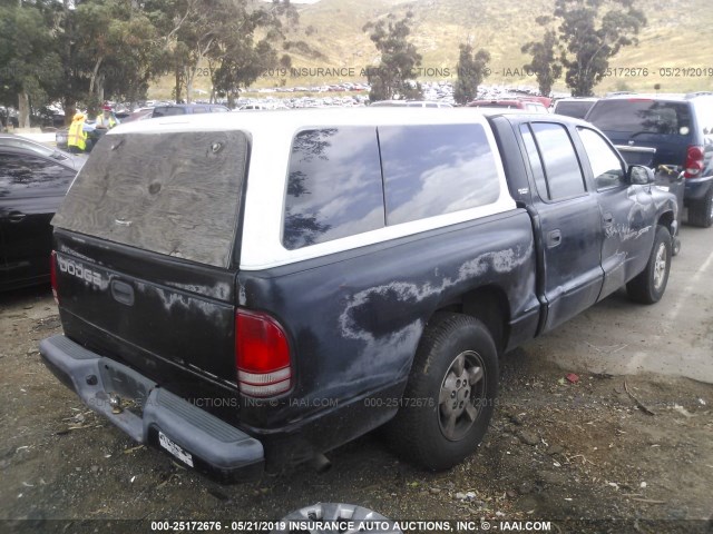 1B7GL2AX11S184030 - 2001 DODGE DAKOTA QUAD BLACK photo 4