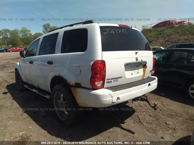 1D4HB48D44F227922 - 2004 DODGE DURANGO SLT WHITE photo 3