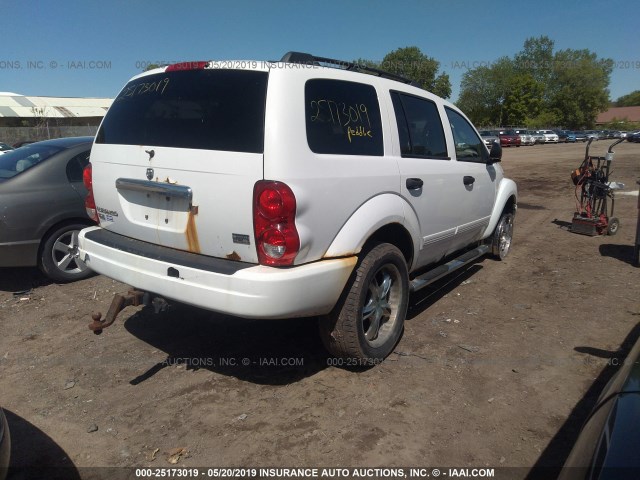 1D4HB48D44F227922 - 2004 DODGE DURANGO SLT WHITE photo 4