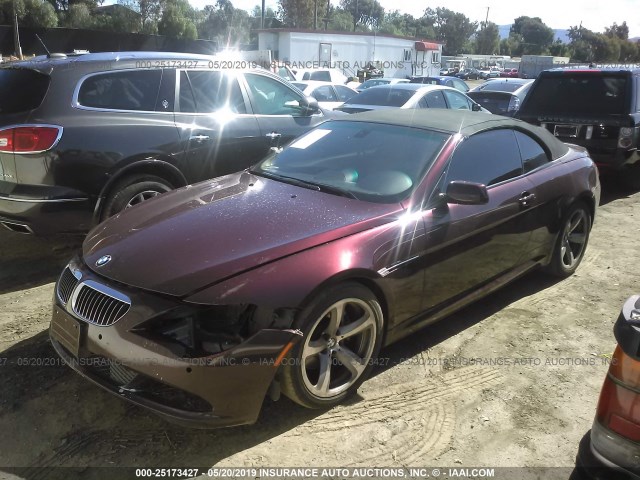 WBAEB53548CX61061 - 2008 BMW 650 I PURPLE photo 2