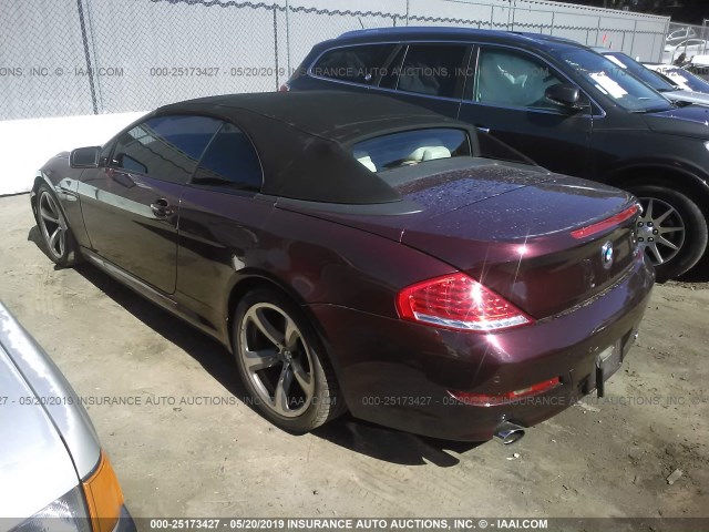 WBAEB53548CX61061 - 2008 BMW 650 I PURPLE photo 3