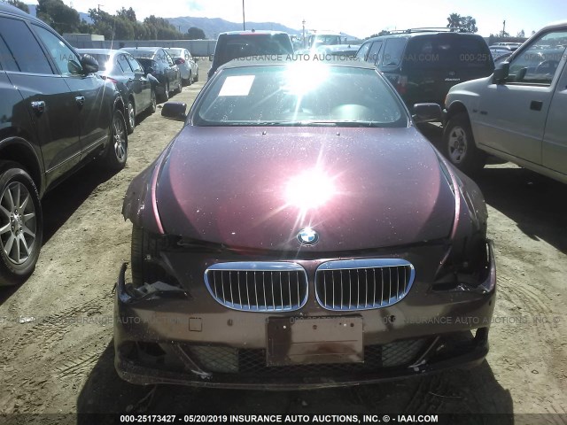 WBAEB53548CX61061 - 2008 BMW 650 I PURPLE photo 6