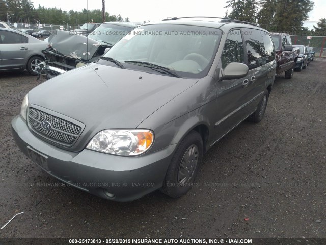 KNDUP132356736872 - 2005 KIA SEDONA EX/LX GRAY photo 2