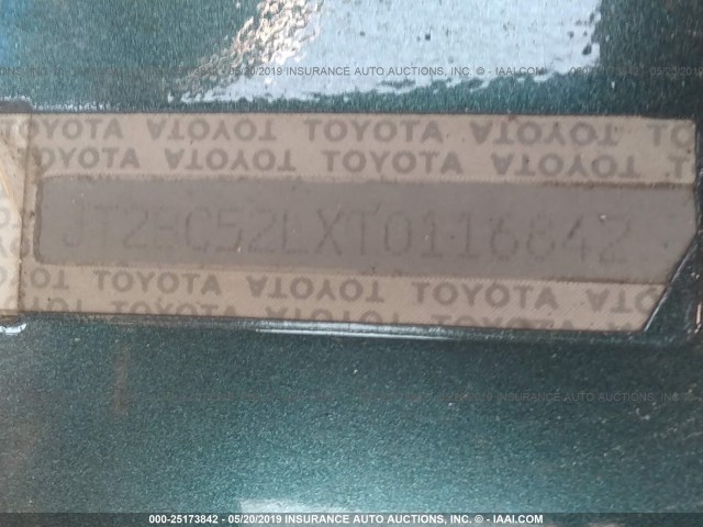 JT2BC52LXT0116842 - 1996 TOYOTA TERCEL DX GREEN photo 9