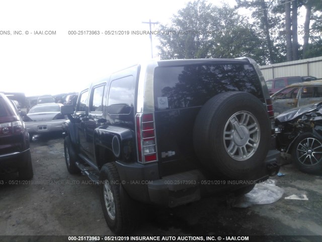 5GTDN13E278139518 - 2007 HUMMER H3 BLACK photo 3