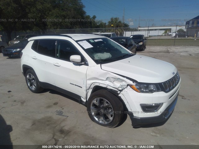 3C4NJCCB4KT676118 - 2019 JEEP COMPASS LIMITED WHITE photo 1