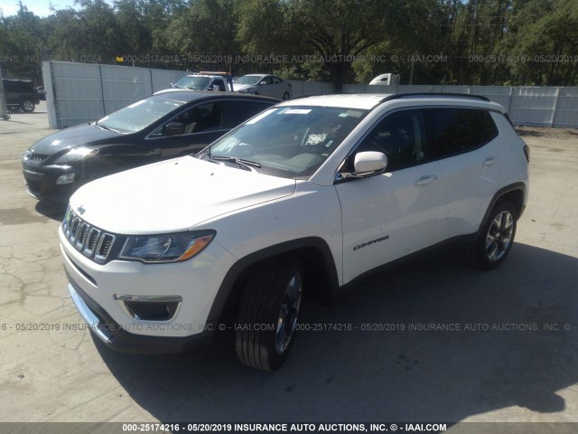 3C4NJCCB4KT676118 - 2019 JEEP COMPASS LIMITED WHITE photo 2