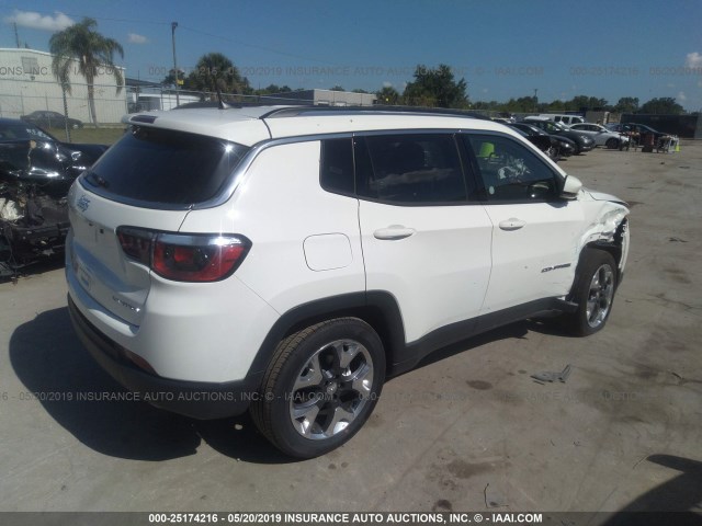 3C4NJCCB4KT676118 - 2019 JEEP COMPASS LIMITED WHITE photo 4