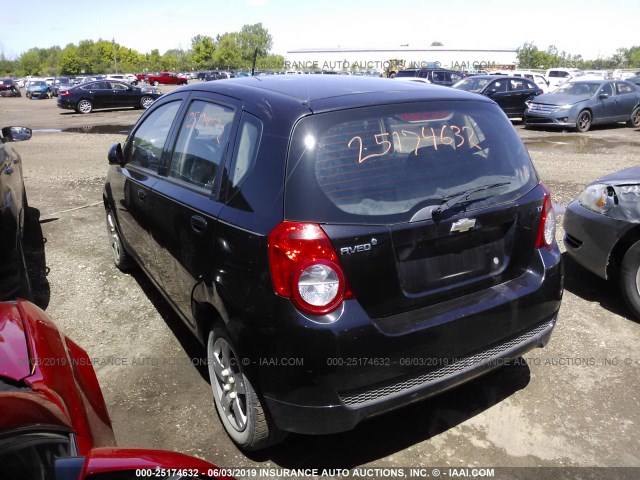 KL1TD6DE5BB185798 - 2011 CHEVROLET AVEO LS/LT BLACK photo 3