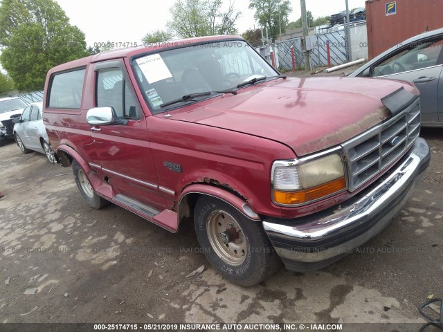 1FMEU15H7SLA76696 - 1995 FORD BRONCO U100 RED photo 1