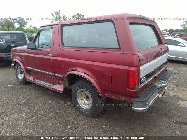 1FMEU15H7SLA76696 - 1995 FORD BRONCO U100 RED photo 3