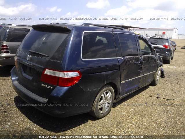 5FNRL38715B038024 - 2005 HONDA ODYSSEY EXL BLUE photo 4