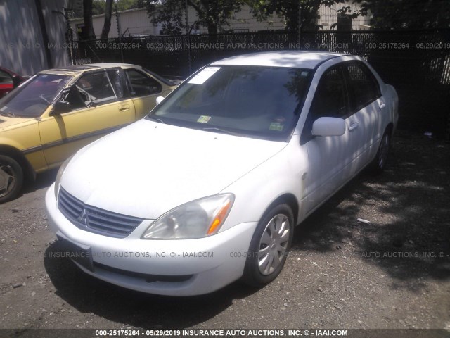 JA3AJ26E26U020637 - 2006 MITSUBISHI LANCER ES WHITE photo 2