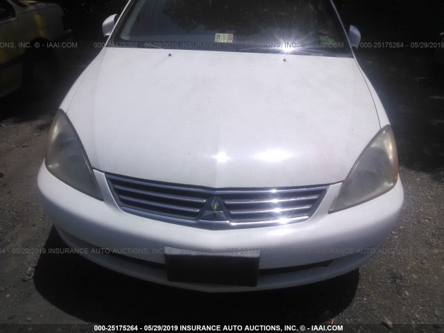 JA3AJ26E26U020637 - 2006 MITSUBISHI LANCER ES WHITE photo 6