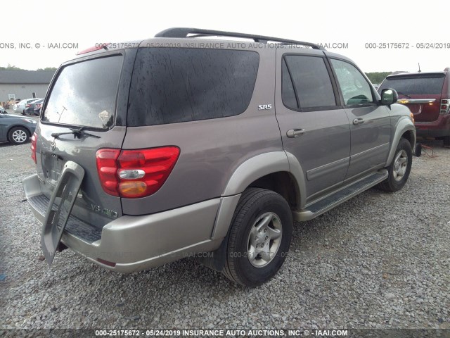 5TDBT44AX2S093250 - 2002 TOYOTA SEQUOIA SR5 GRAY photo 4