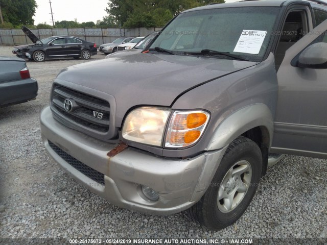 5TDBT44AX2S093250 - 2002 TOYOTA SEQUOIA SR5 GRAY photo 6