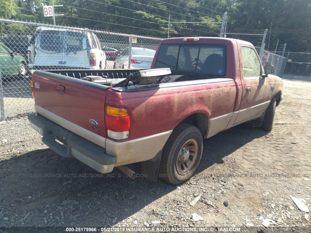 1FTYR10C4WUA75083 - 1998 FORD RANGER RED photo 4