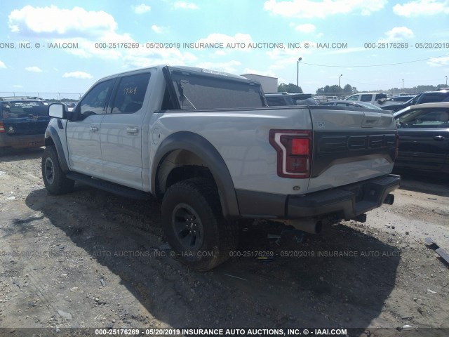 1FTFW1RG9HFA40486 - 2017 FORD F150 RAPTOR GRAY photo 3